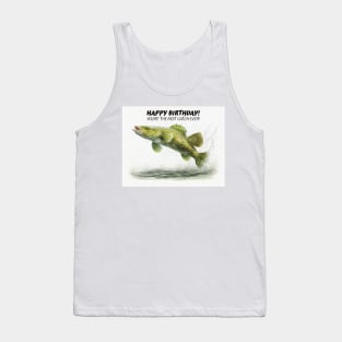 Happy Birthday Cod Fish Watercolor Tank Top